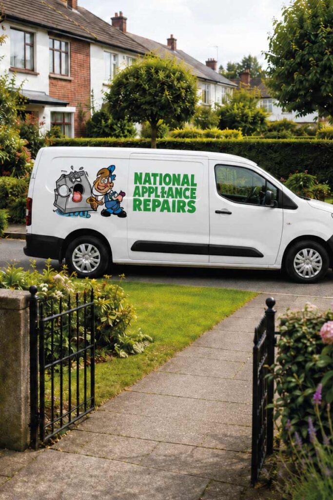 National Appliance Repairs Van Parked in a North Wicklow clients garden